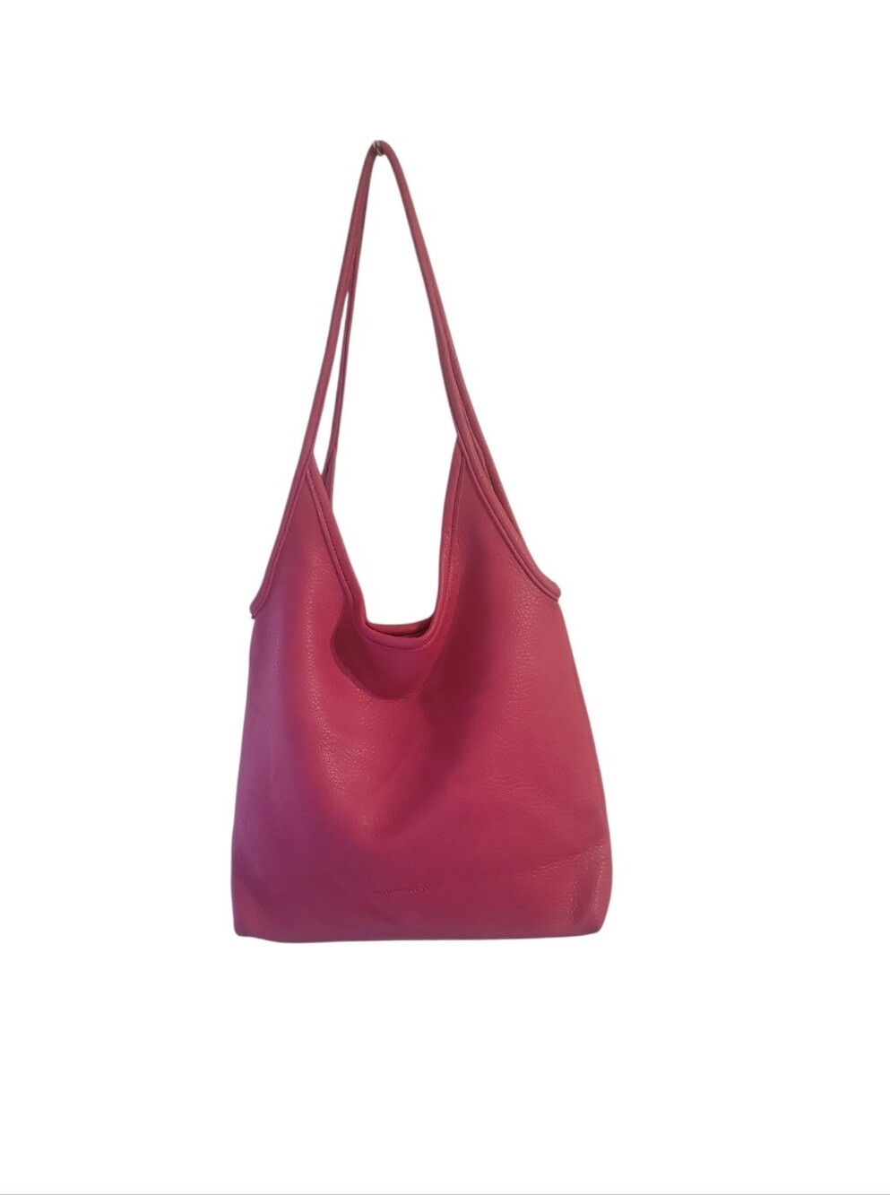 Montana West Slouchy Hobo Soft Pebbled Texture Bright Pink Shoulder Bag